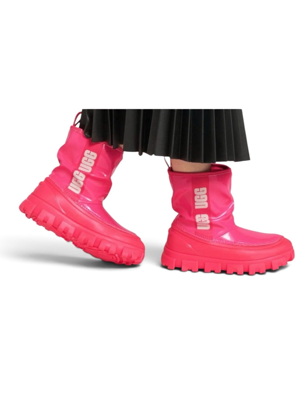 UGG Classic BRELLAH Kids Hot Pink Waterproof Rain & Snow Boots 2